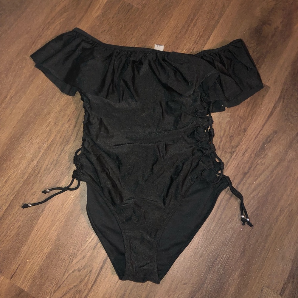 NWOT Black off the shoulder one piece